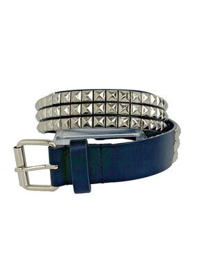 Unbranded Punk Studded Belt 2" Square Stainless Buckle Faux Leather Size Large